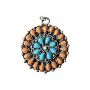 Vintage Robert Rose Turquoise Beaded Pendant - for Necklace